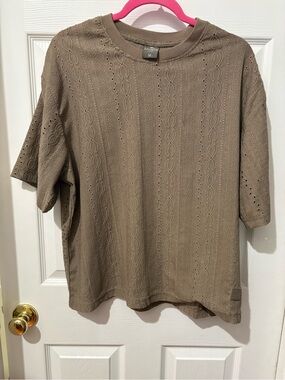 Saints Studio Lightweight Brown Knit Short-Sleeve Top - Size M